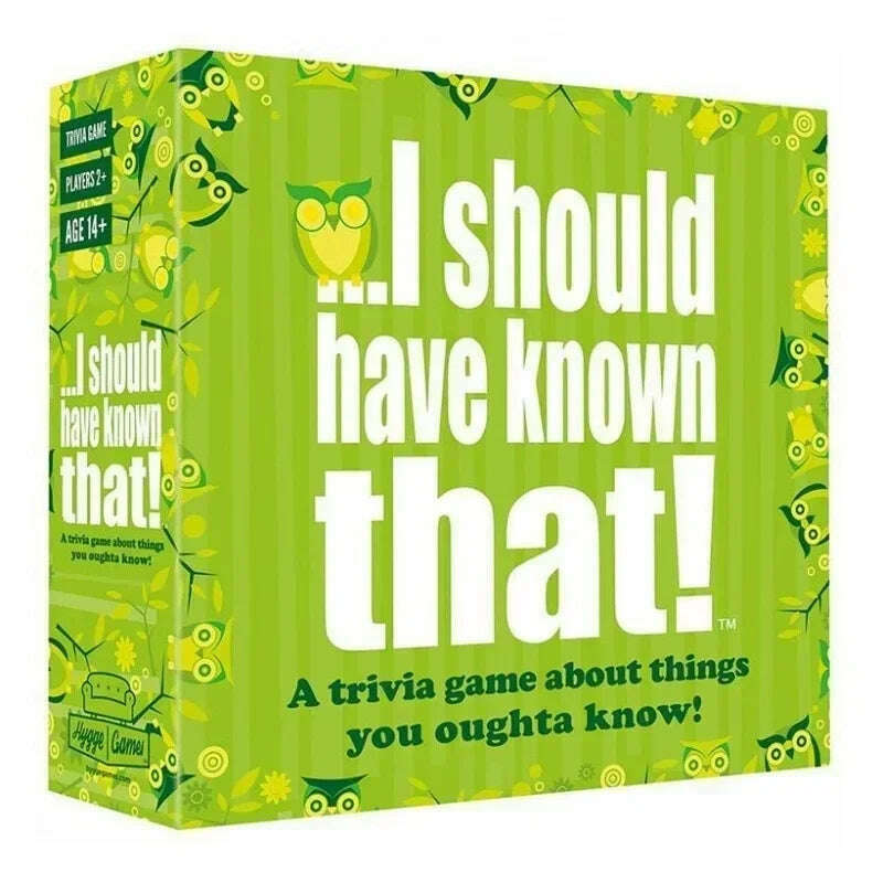 KIMLUD, I Should Have Known That! Trivia Game Green Board Game 110 Cards With 400 Questions About Things That You Should Know Card Game, Light Grey, KIMLUD APPAREL - Womens Clothes