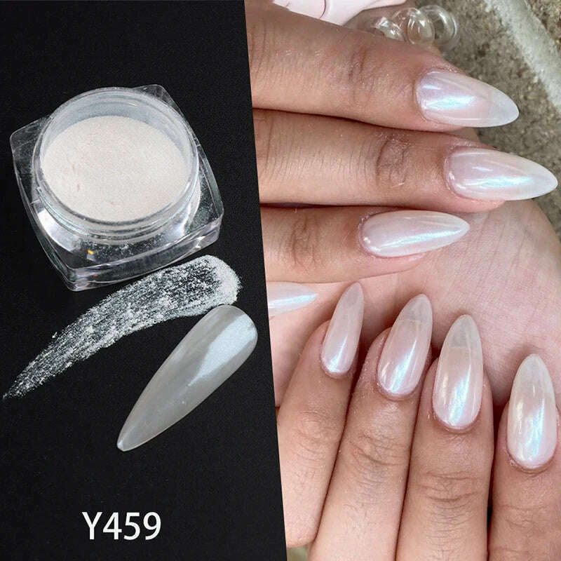 KIMLUD, Ice Muscle Aurora Neon Glitter Mirror Nail Powder Pigment Pearl Nail Art Glitter Dust Chrome Aurora Blue Manicure Holographic, KIMLUD Womens Clothes