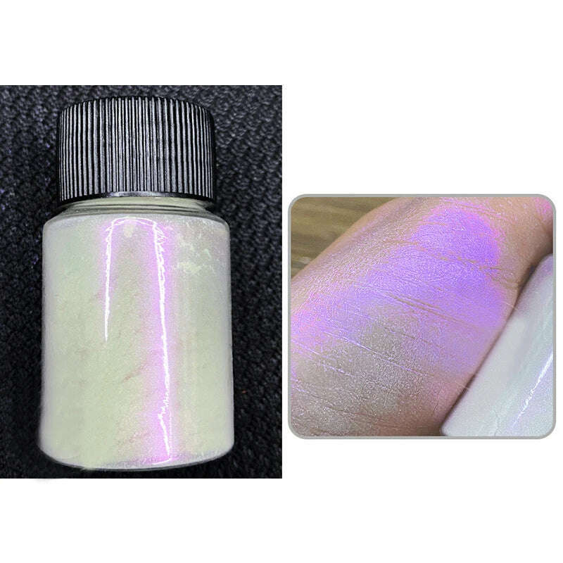 KIMLUD, Ice Muscle Aurora Neon Glitter Mirror Nail Powder Pigment Pearl Nail Art Glitter Dust Chrome Aurora Blue Manicure Holographic, KIMLUD Womens Clothes