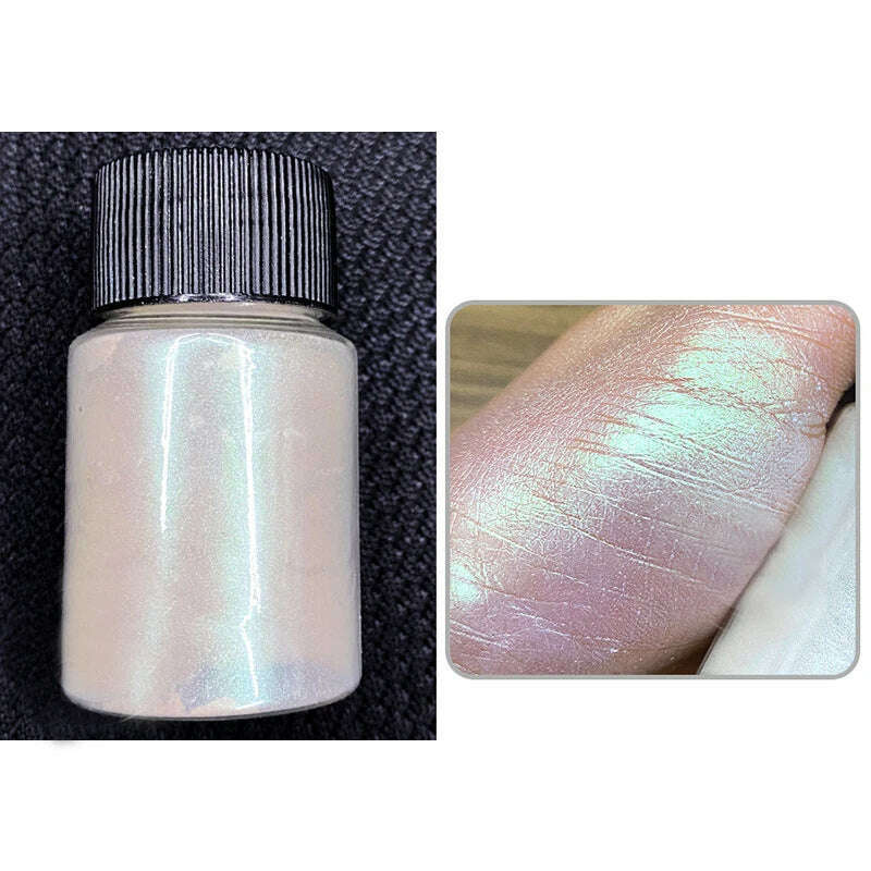 KIMLUD, Ice Muscle Aurora Neon Glitter Mirror Nail Powder Pigment Pearl Nail Art Glitter Dust Chrome Aurora Blue Manicure Holographic, green, KIMLUD APPAREL - Womens Clothes