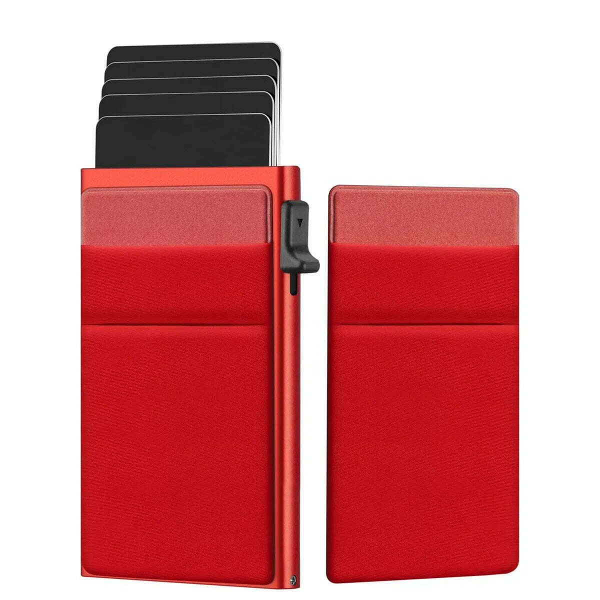 KIMLUD, ID Credit Bank Card Holder Wallet Luxury Brand Men Anti Rfid Blocking Protected Magic Leather Slim Mini Small Money Wallets Case, Type3-Red, KIMLUD APPAREL - Womens Clothes