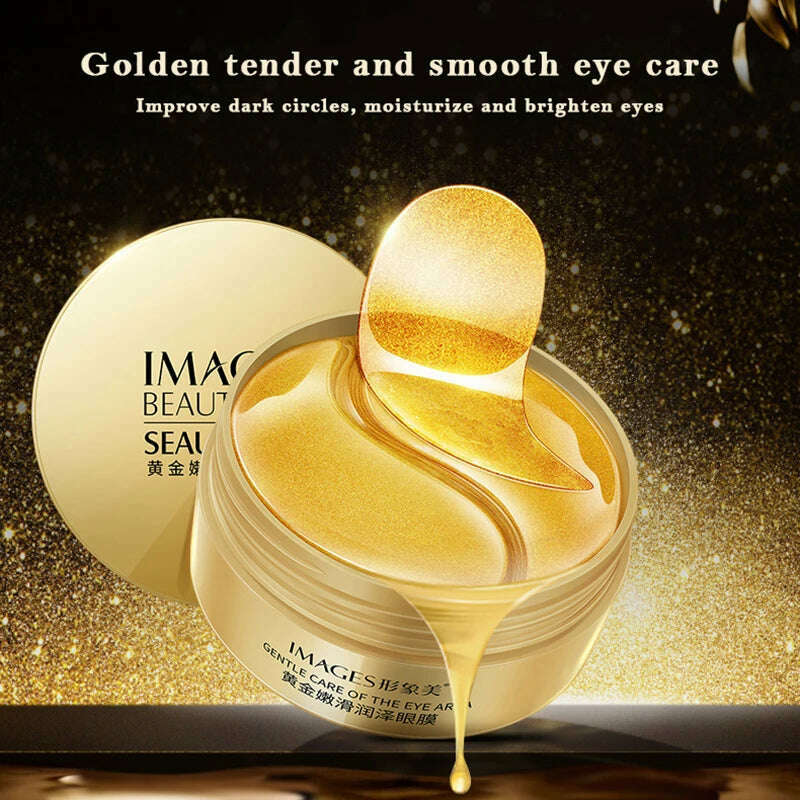 KIMLUD, IMAGES Seaweed Black Pearl Gold Collagen Eye Patches Anti Dark Circle Anti-wrinkle Eye Mask Moisturizing Eyes Care Masks 120pcs, KIMLUD Womens Clothes