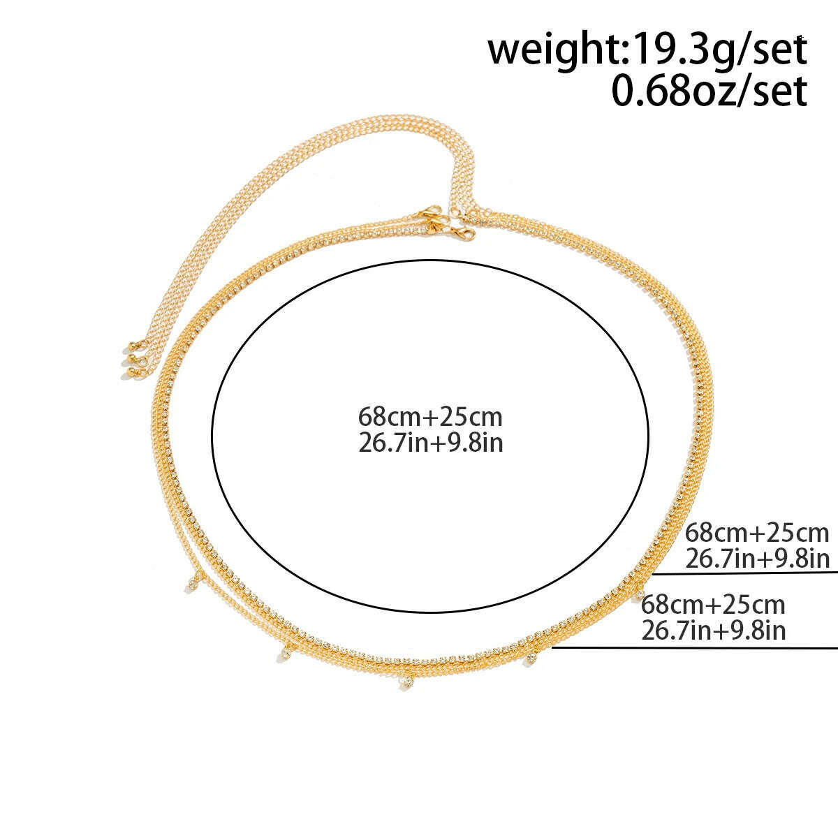 Ingemark 3Pcs/Set Boho Rhinestone Waist Belly Belt Chain for Women Wed Summer Bikini Sexy Body Jewelry Festival Y2K Accessories - KIMLUD