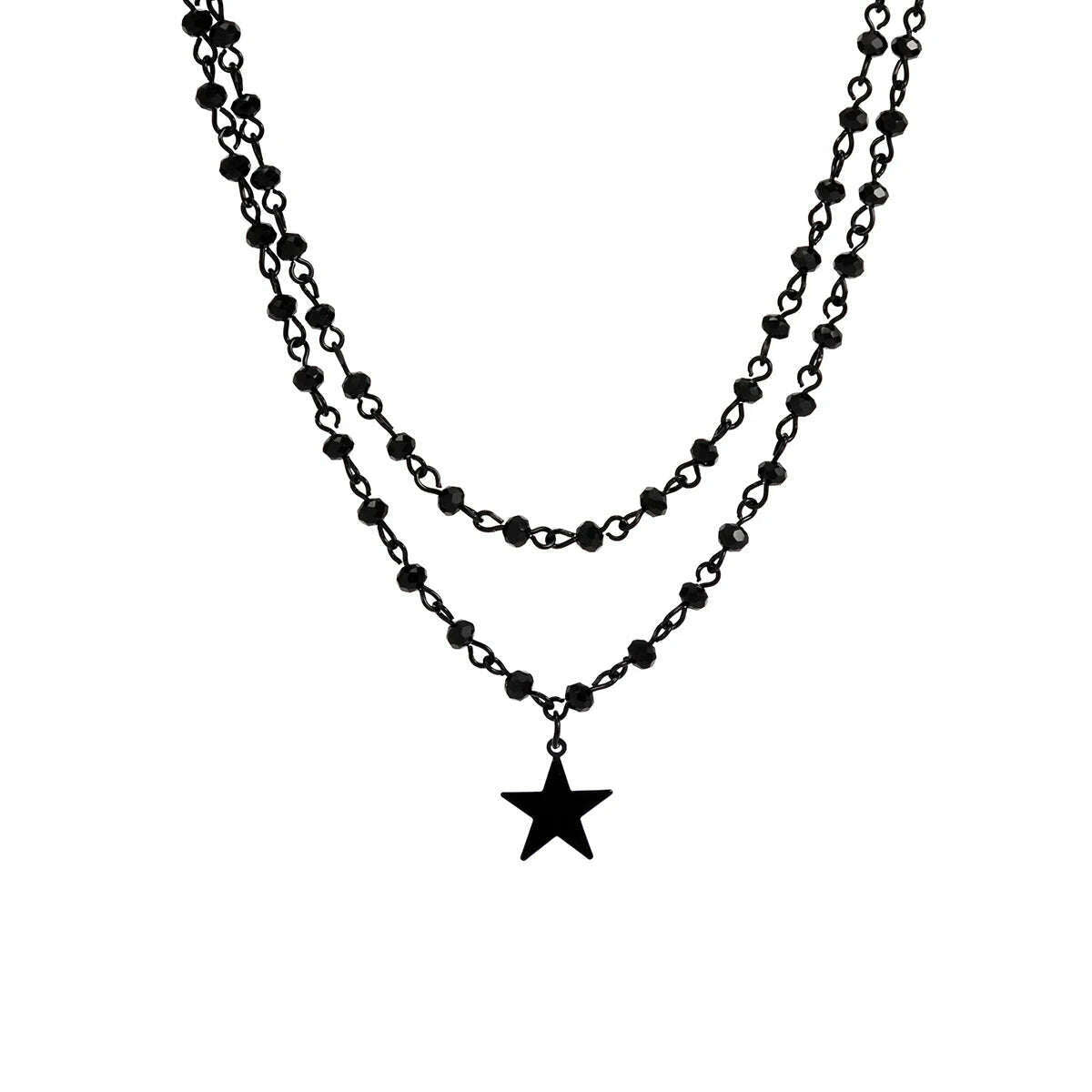 Ingemark Gothic Black Cross Jesus Star Pendant Choker Necklace for Women Punk Vintage Metal Chain Neck Jewelry Accessories New - KIMLUD