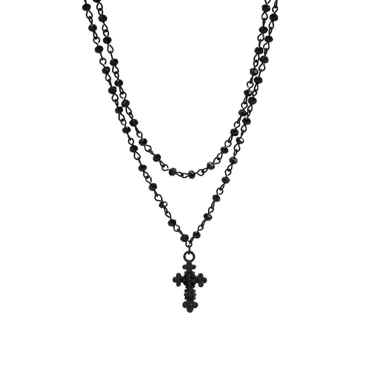 Ingemark Gothic Black Cross Jesus Star Pendant Choker Necklace for Women Punk Vintage Metal Chain Neck Jewelry Accessories New - KIMLUD
