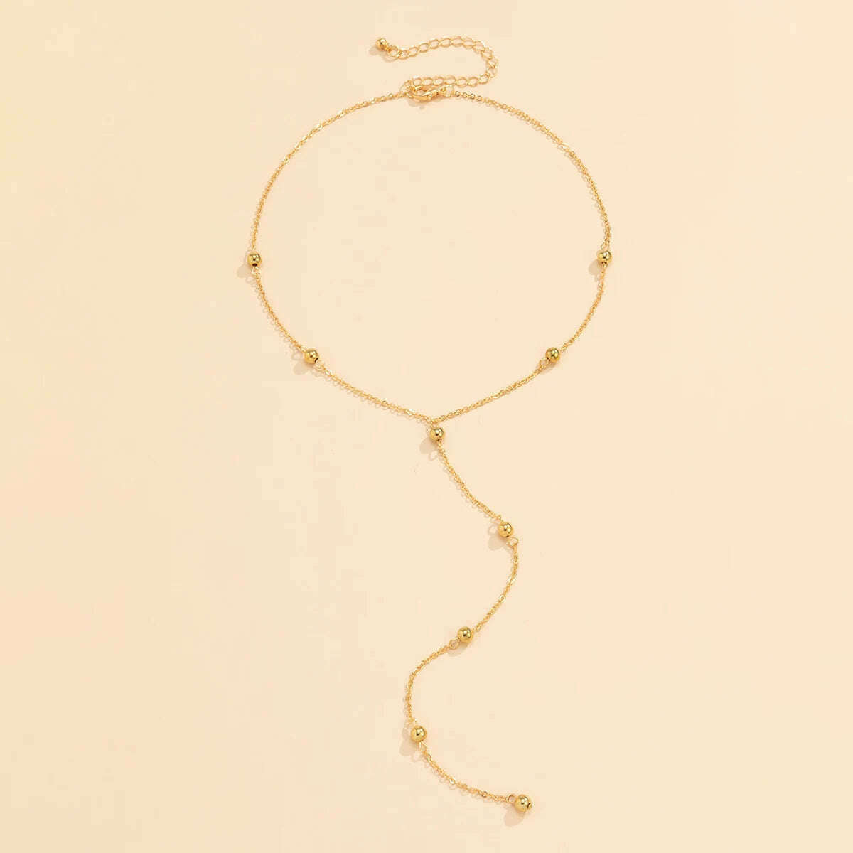 Ingemark Minimalism 2022 Long Tassel Necklace for Women Girls Vintage Chest Thin Chain Ball Pendant Female Neck Jewelry Gift New - KIMLUD