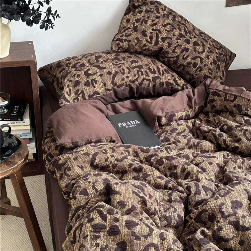 Ins Green Grid Bedding Set Bed Linen Nordic Lattice Duvet Cover For Adults Boys Bedspread Flat Sheet Simple Single Quilt Cover - KIMLUD