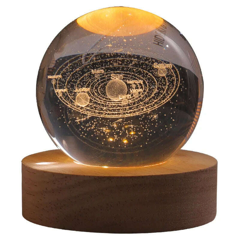KIMLUD, Interstellar Universe Moon Crystal Ball Night Light Desktop Bedroom Home Decoration Romantic Valentine Day Kid Gift Night Lamp, KIMLUD Womens Clothes
