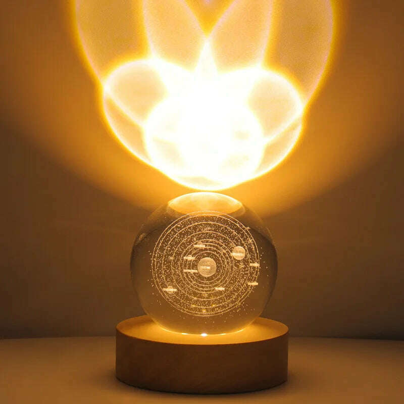 KIMLUD, Interstellar Universe Moon Crystal Ball Night Light Desktop Bedroom Home Decoration Romantic Valentine Day Kid Gift Night Lamp, KIMLUD Womens Clothes