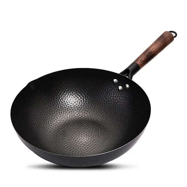 Iron Wok High Quality Traditional Cookware Iron Wok Non-stick Pan Non-coating Pan Kitchen Cookware - KIMLUD