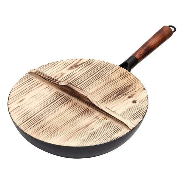 Iron Wok High Quality Traditional Cookware Iron Wok Non-stick Pan Non-coating Pan Kitchen Cookware - KIMLUD