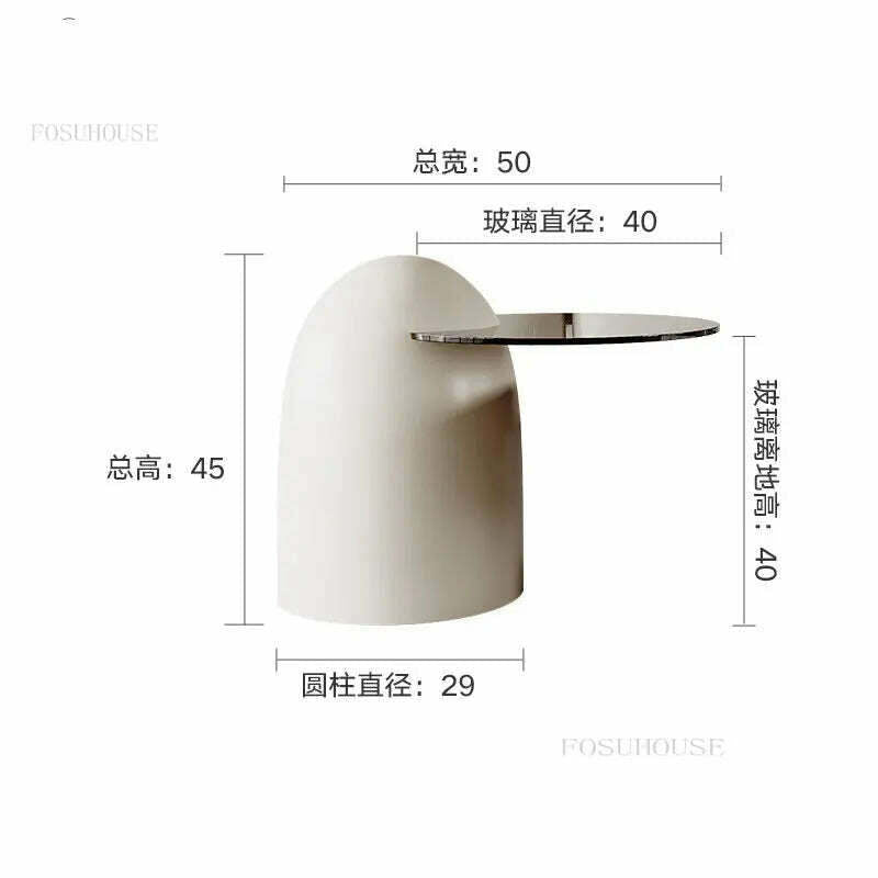 KIMLUD, Italian Small Apartment Sofa Side Table Designer Round Coffee Tables Modern Minimalist Living Room Solid Wood Corner Table GM, 50cm table, KIMLUD APPAREL - Womens Clothes