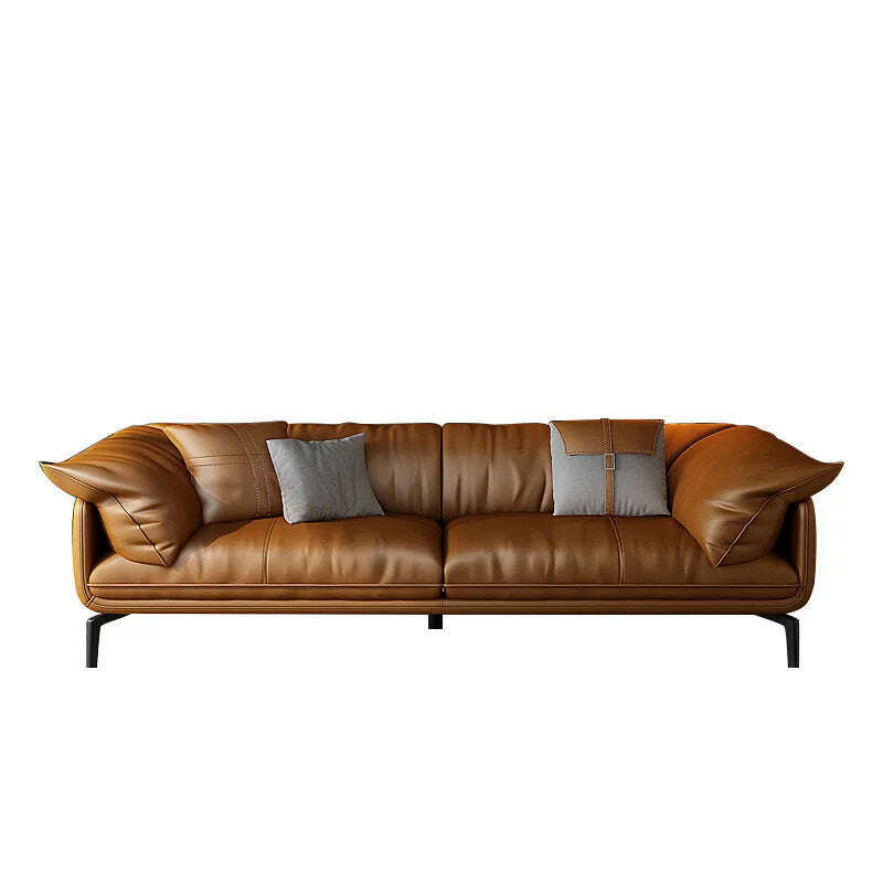 KIMLUD, Italian-Style Light Luxury down Napa Leather Sofa Modern Minimalist Living Room Combination Leather Sofa, KIMLUD Womens Clothes