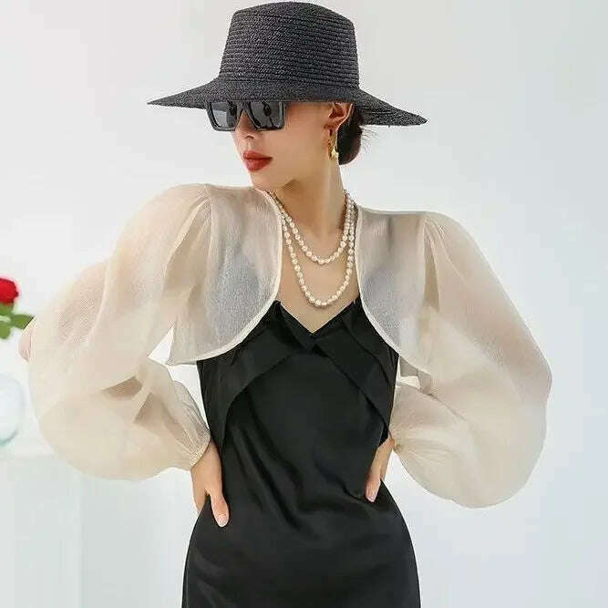 KIMLUD, Jackets Women Temperament Sheer Popular Sun-proof Female Thin Summer Loose Breathable Korean Style Casual All-match Graceful New, apricot outwear / M, KIMLUD APPAREL - Womens Clothes