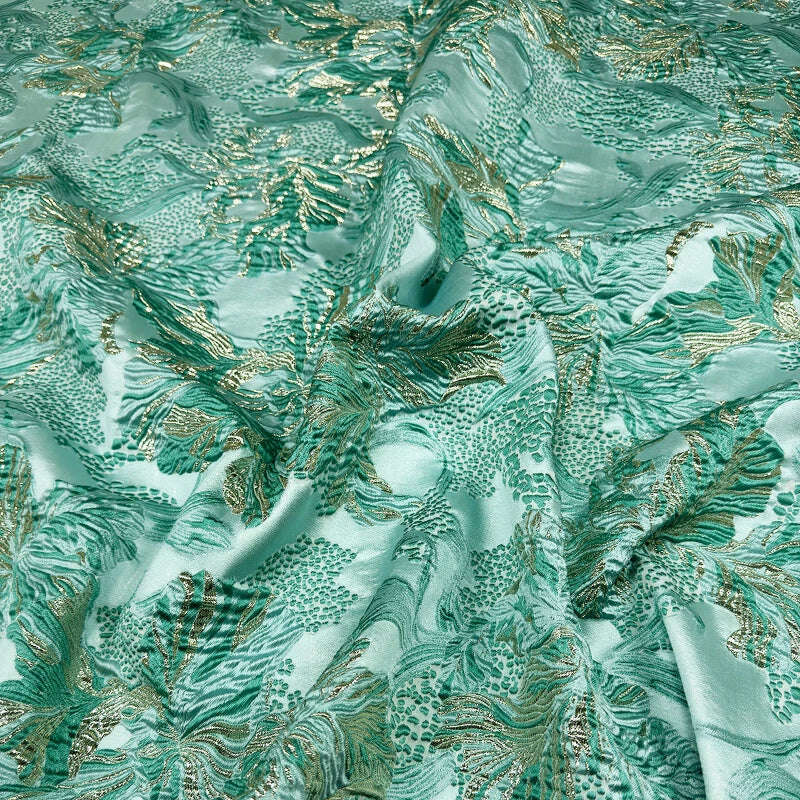 Jacquard Fabric for Diy Sewing Dress Windbreaker Fluffy Skirt Dark Patterned Polyester Material Cloth By The Meter - KIMLUD