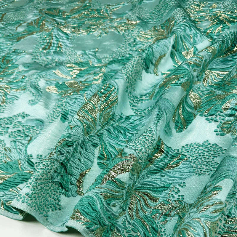 Jacquard Fabric for Diy Sewing Dress Windbreaker Fluffy Skirt Dark Patterned Polyester Material Cloth By The Meter - KIMLUD