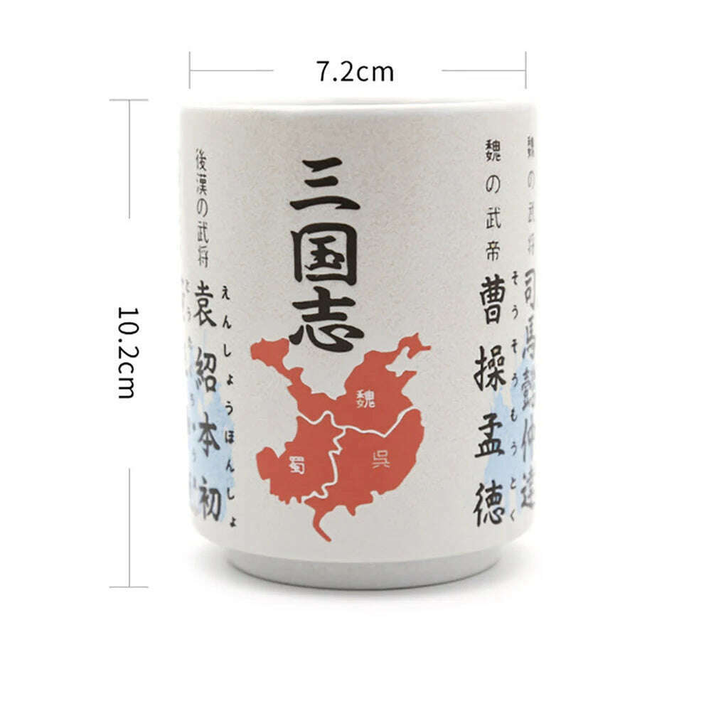 KIMLUD, Japanese Impression Ceramic Mugs 300ml Tea Wine Sushi Sake Cup Funny Family Restaurant Decoration Travel Gift for Friends, Three Kingdoms war / 300ml, KIMLUD APPAREL - Womens Clothes