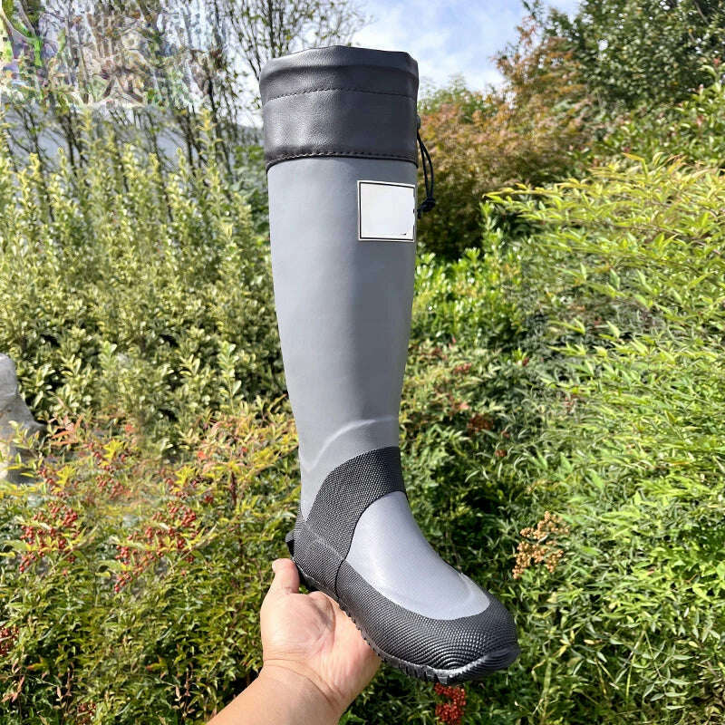 KIMLUD, Japanese Style Rain Shoes Boots Women Outdoor Camping Shoes High Barrel Fashion Rain Boots Lightweight Portable Women Beach Shoe, Light Grey / 35, KIMLUD APPAREL - Womens Clothes