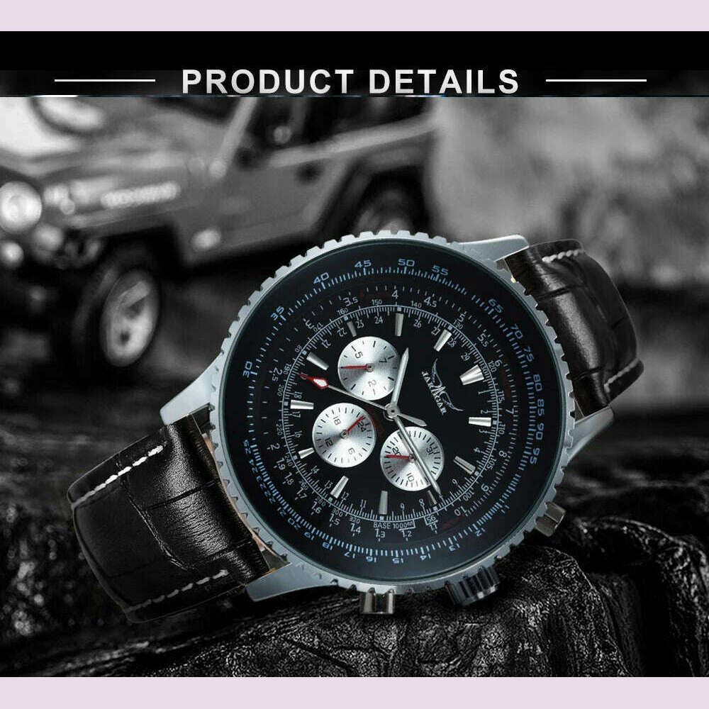 KIMLUD, JARAGAR Pilot Watch Military Mens Watches Top Brand Luxury Leather Strap Cool Male Clock Chronograph montre homme relógios Gift, KIMLUD Womens Clothes