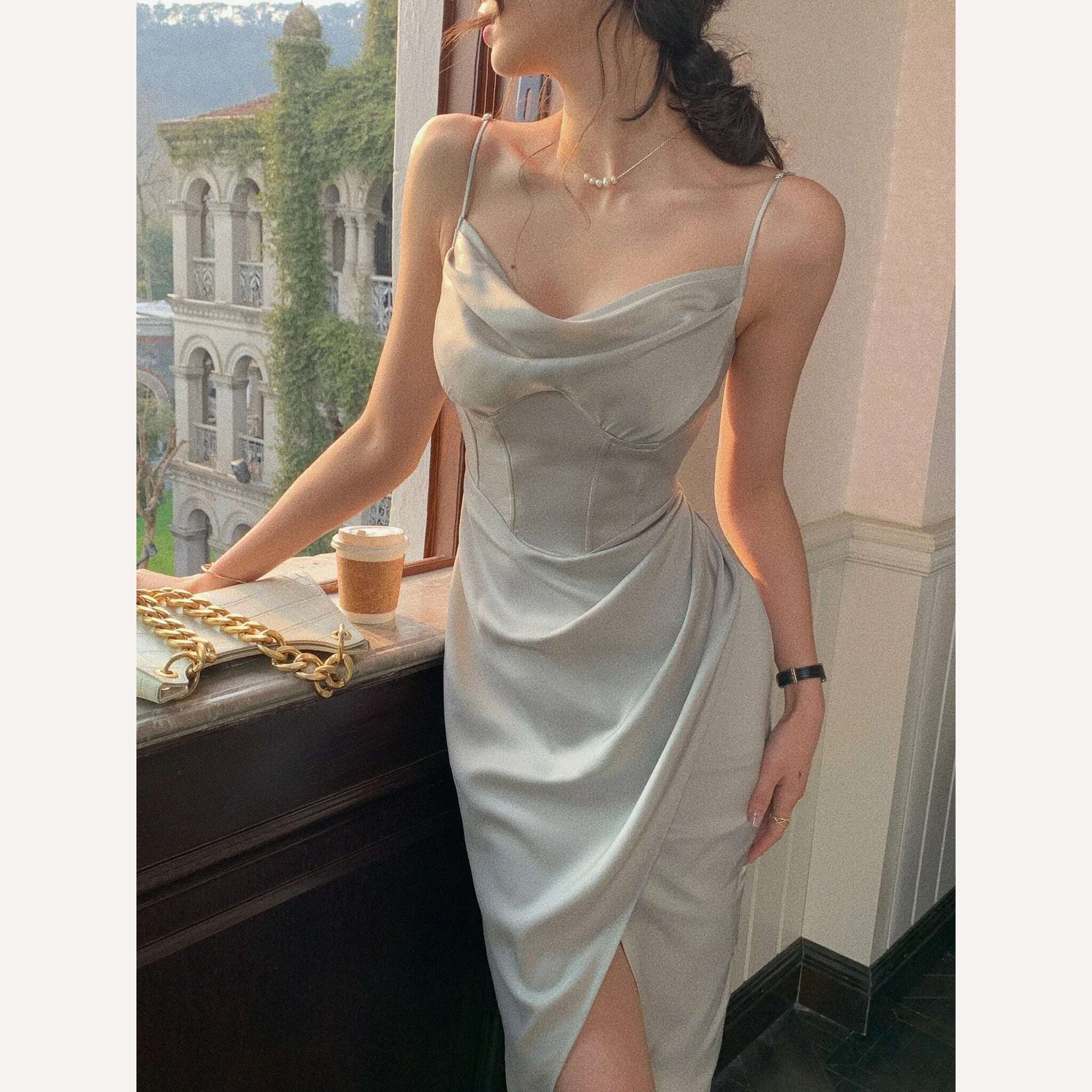 corset ruched midi dress Corset Ruched Spaghetti Strap Midi Dress