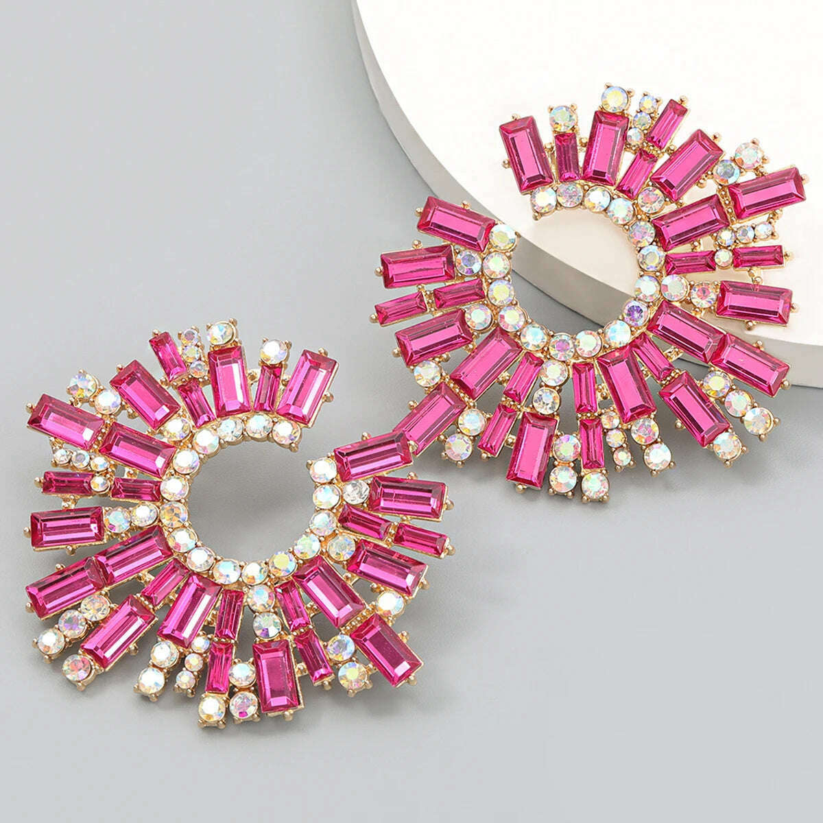 KIMLUD, JIJIAWENHUA New Trend women's Shiny Rhinestone Drop Earrings Modern Girl's Fashion Jewelry Accessories Hot Sale, eh14308mh, KIMLUD APPAREL - Womens Clothes