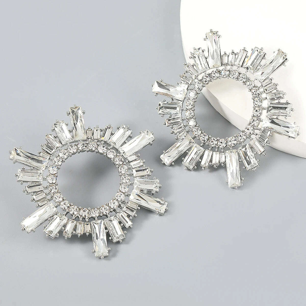 KIMLUD, JIJIAWENHUA New Trend women's Shiny Rhinestone Drop Earrings Modern Girl's Fashion Jewelry Accessories Hot Sale, eh14539ys, KIMLUD APPAREL - Womens Clothes