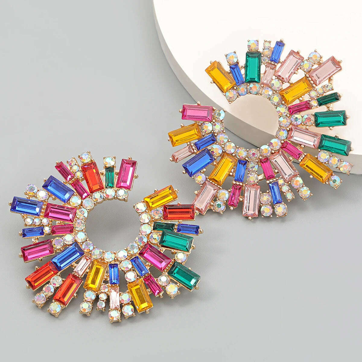 KIMLUD, JIJIAWENHUA New Trend women's Shiny Rhinestone Drop Earrings Modern Girl's Fashion Jewelry Accessories Hot Sale, eh14308cs, KIMLUD APPAREL - Womens Clothes
