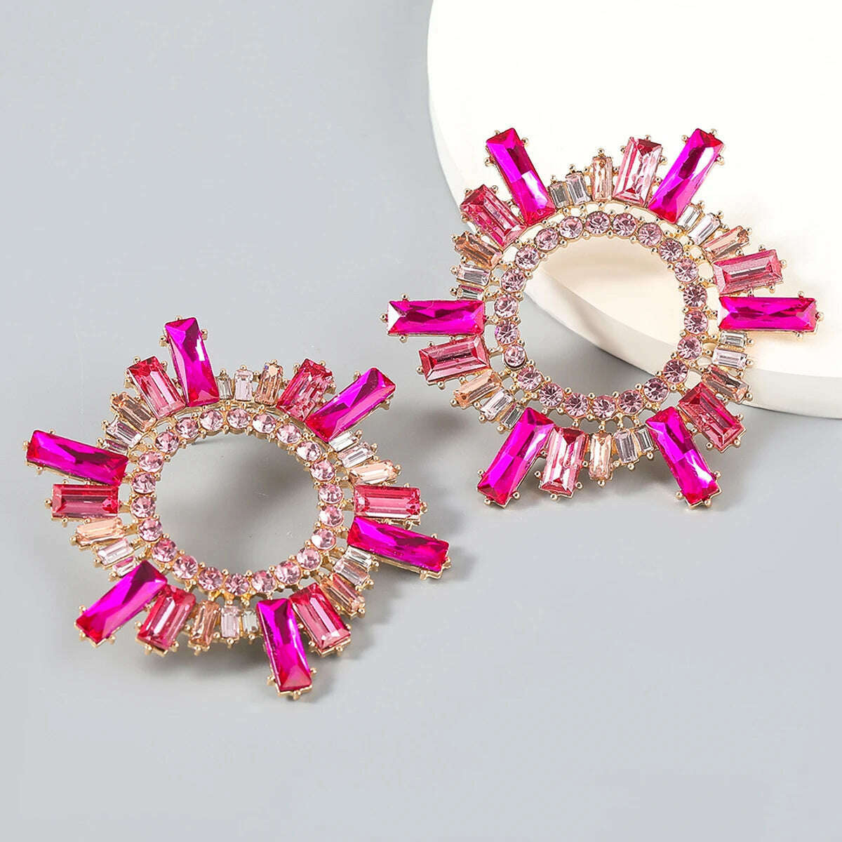 KIMLUD, JIJIAWENHUA New Trend women's Shiny Rhinestone Drop Earrings Modern Girl's Fashion Jewelry Accessories Hot Sale, eh14539mh, KIMLUD APPAREL - Womens Clothes