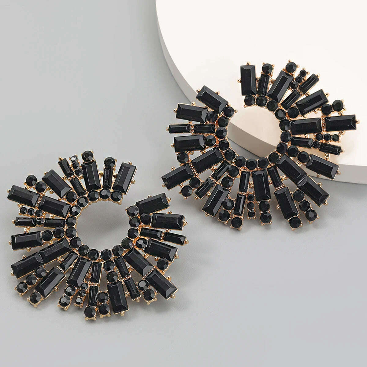 KIMLUD, JIJIAWENHUA New Trend women's Shiny Rhinestone Drop Earrings Modern Girl's Fashion Jewelry Accessories Hot Sale, eh14308hes, KIMLUD APPAREL - Womens Clothes