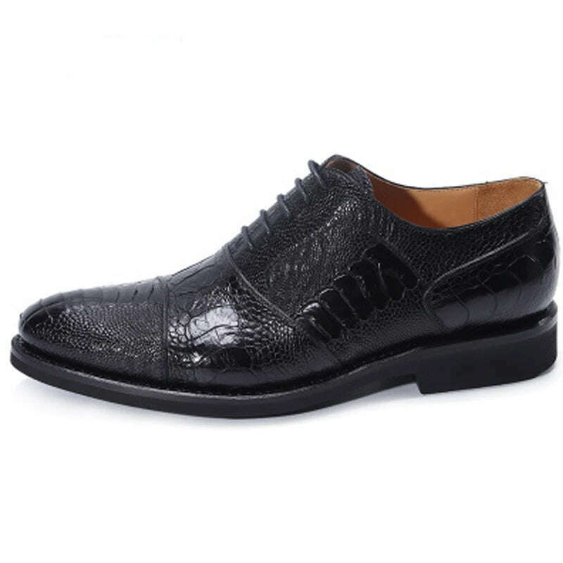 KIMLUD, jineyu new Men shoes business leisure Ostrich leather menshoes ostrich Claw skin Rubber soles lace-up Men shoes, KIMLUD Womens Clothes