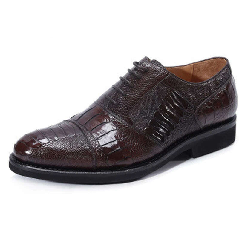 KIMLUD, jineyu new Men shoes business leisure Ostrich leather menshoes ostrich Claw skin Rubber soles lace-up Men shoes, KIMLUD Womens Clothes