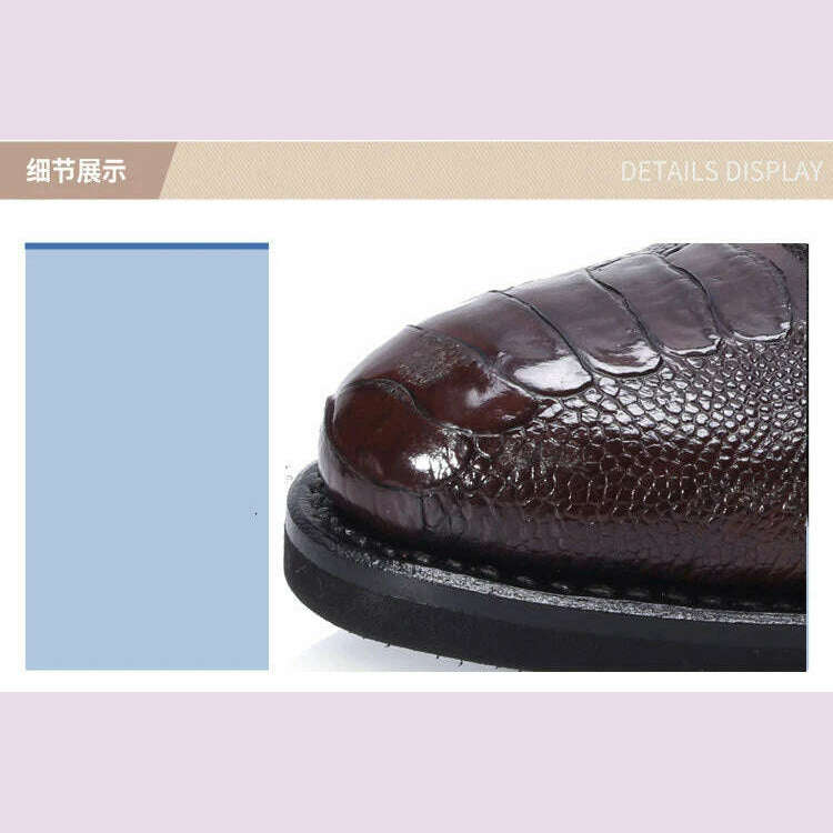 KIMLUD, jineyu new Men shoes business leisure Ostrich leather menshoes ostrich Claw skin Rubber soles lace-up Men shoes, KIMLUD Womens Clothes