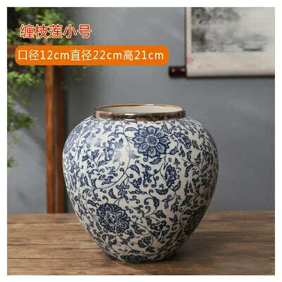 KIMLUD, Jingdezhen-ceramic vase for home decoration, blue and white porcelain decoration, A, KIMLUD APPAREL - Womens Clothes