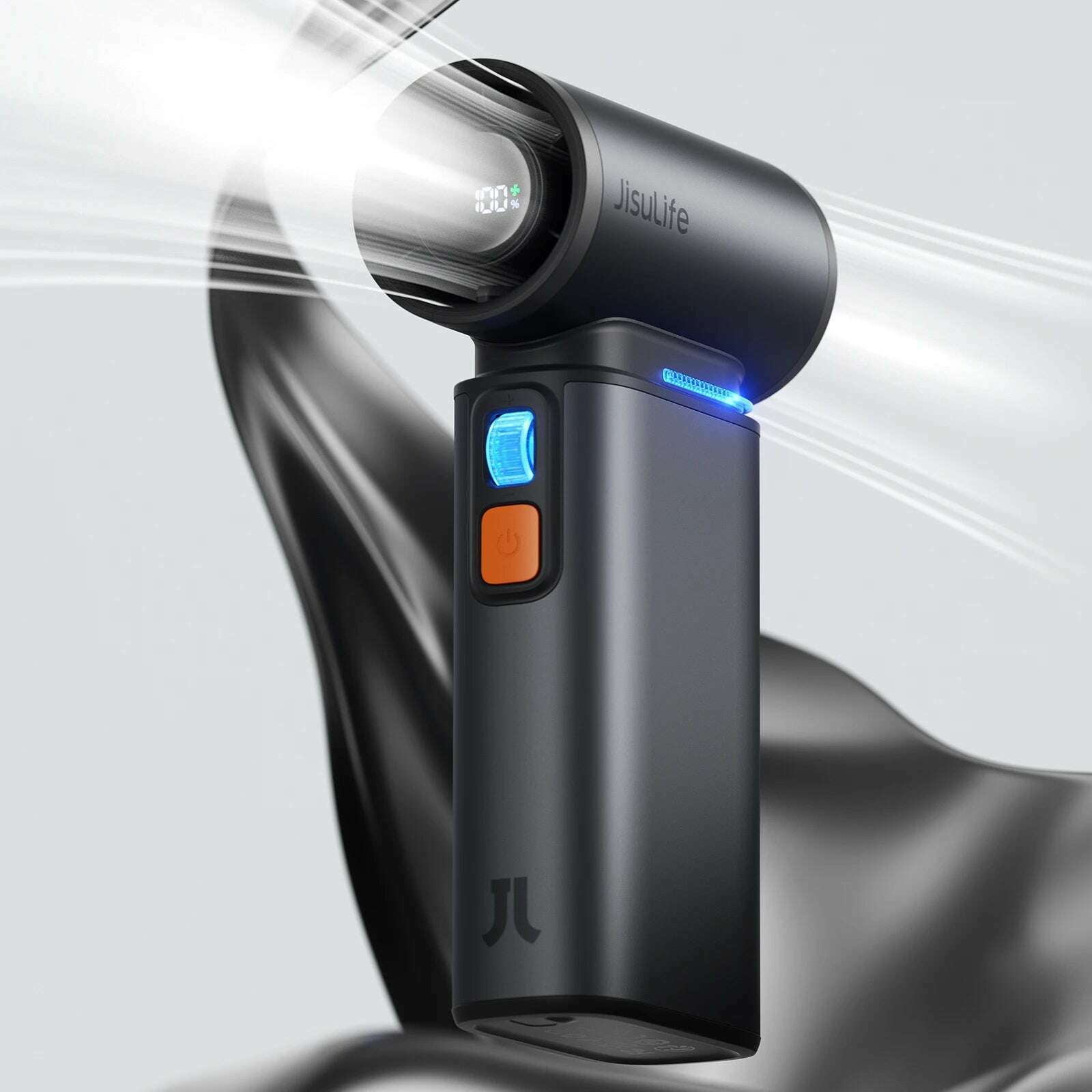 KIMLUD, JISULIFE Portable Turbo Handheld Fan, 100 Winds Speeds Adjustable, 9000 mAh Rechargeable Battery, LED Display, Outdoor Camping, 9000mAh black FA55 / CHINA, KIMLUD APPAREL - Womens Clothes