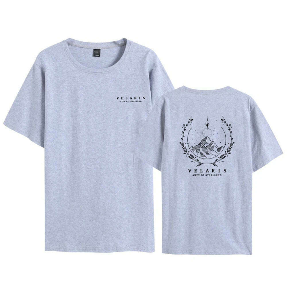 JM Two Side Velaris T-shirt Feyre's Tattoo ACOTAR Bookish Shirts Men Women Tshirts Short Sleeve Vintage T Shirt Tops SJM Merch - KIMLUD