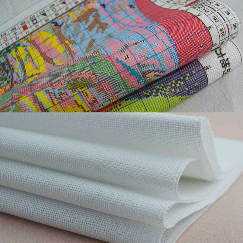 KIMLUD, Joy Sunday Cross Stitch Kits Stamped Counted Fabric Aida 16/14/11CT DIY Hand Embroidery Set Abstract Art Home Decoracion Gift, KIMLUD Womens Clothes