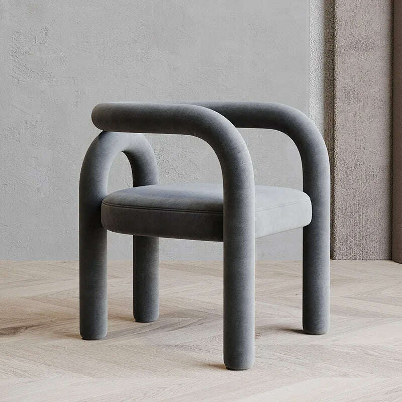 JOYLIVE Armchair Back Vanity Chair Nordic Designer Single Dining Chair Casual Bedroom Household Stool Lazy Couch Dropshipping - KIMLUD