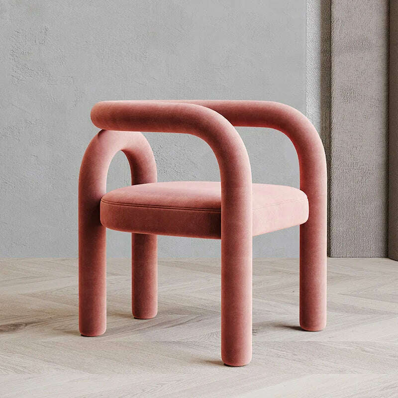 JOYLIVE Armchair Back Vanity Chair Nordic Designer Single Dining Chair Casual Bedroom Household Stool Lazy Couch Dropshipping - KIMLUD