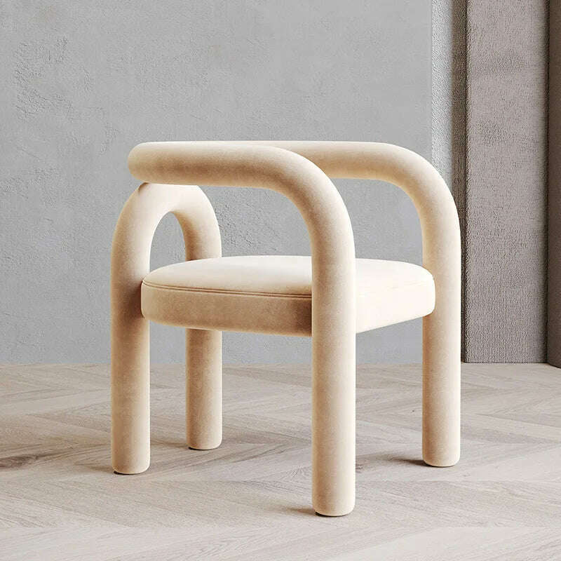 JOYLIVE Armchair Back Vanity Chair Nordic Designer Single Dining Chair Casual Bedroom Household Stool Lazy Couch Dropshipping - KIMLUD