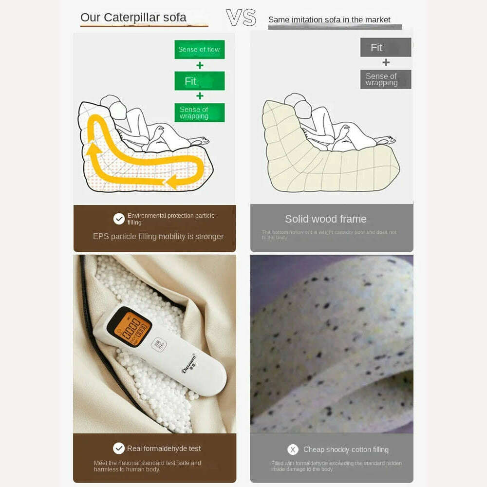 Joylove Lazy Sofa Caterpillar Balcony Reclining Leisure Chair Net Red Bedroom Can Lie And Sleep Tatami Single Small Sofa - KIMLUD