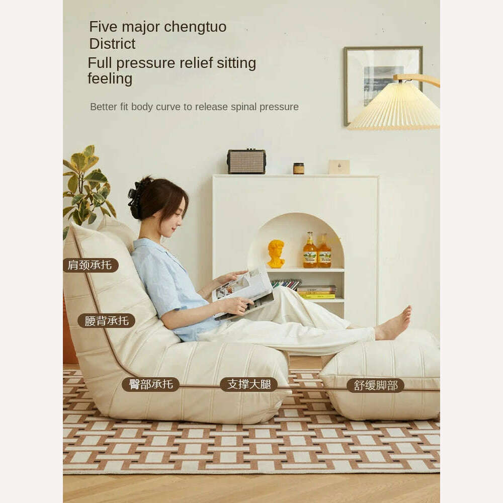 Joylove Lazy Sofa Caterpillar Balcony Reclining Leisure Chair Net Red Bedroom Can Lie And Sleep Tatami Single Small Sofa - KIMLUD