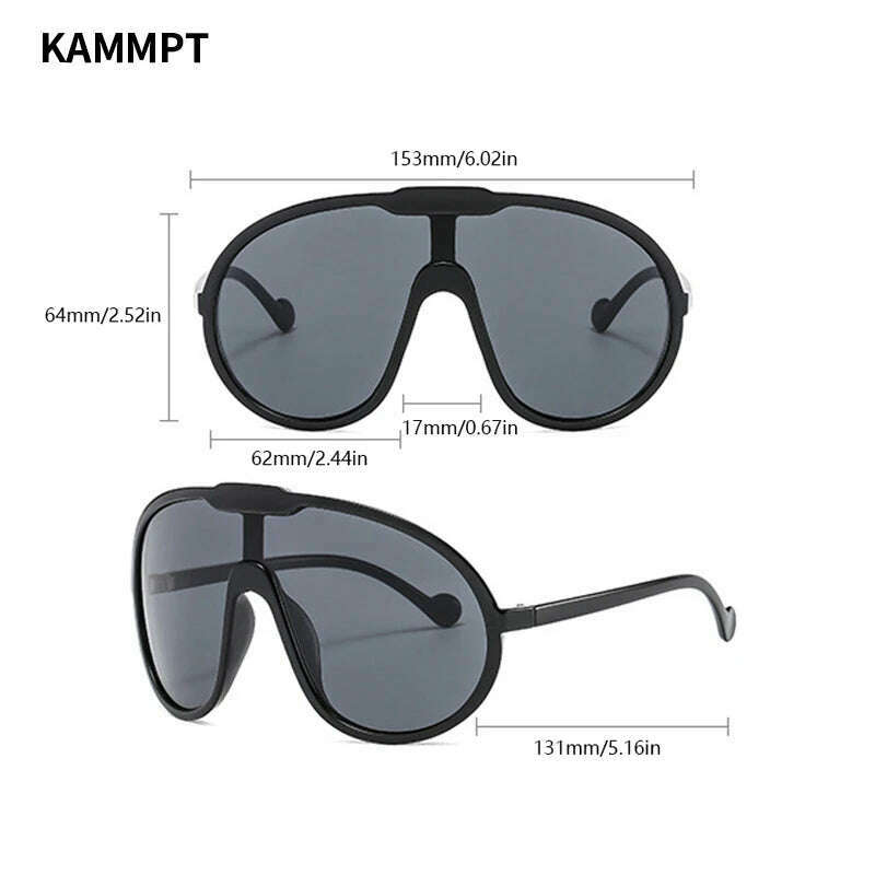 KIMLUD, KAMMPT Oversized Wind Goggle Women Fashion Monoblock Outdoor Sunglasses New Trendy Brand Design UV400 Protection Shades Eyewear, KIMLUD Womens Clothes