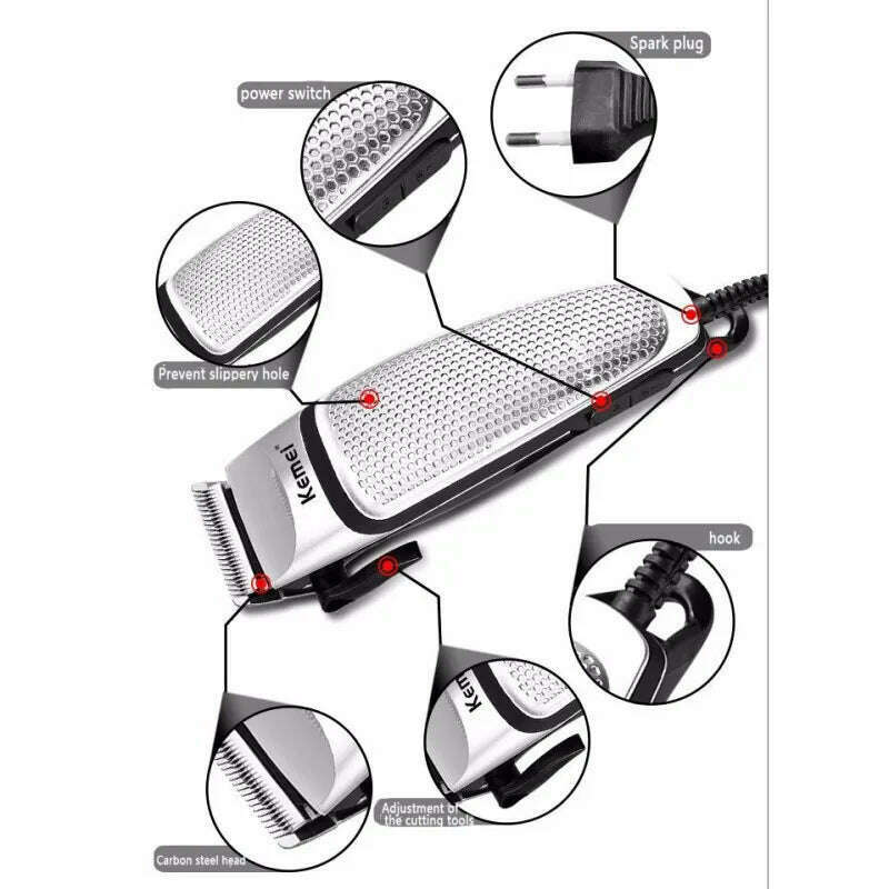 Kemei KM-4639 Electric Clipper Hair Clippers Professional Trimmer Household Low Noise Beard Machine Personal Care Haircut Tool - KIMLUD