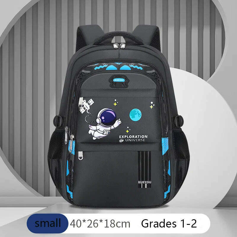 KIMLUD, Kids Backpack Children School Bags for Boys Astronaut School Backpack Waterproof Primary Book Bag Mochila Infantil, small-Black, KIMLUD APPAREL - Womens Clothes