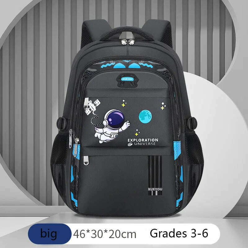 KIMLUD, Kids Backpack Children School Bags for Boys Astronaut School Backpack Waterproof Primary Book Bag Mochila Infantil, big-Black, KIMLUD APPAREL - Womens Clothes