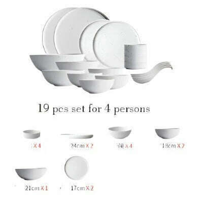KINGLANG 1/2/4/6 Person Dinner Set Ceramic Dinnerware Matt Dinner Plate Rice Soup Bowl Sauce Dish Restaurant Tableware Wholesale - KIMLUD