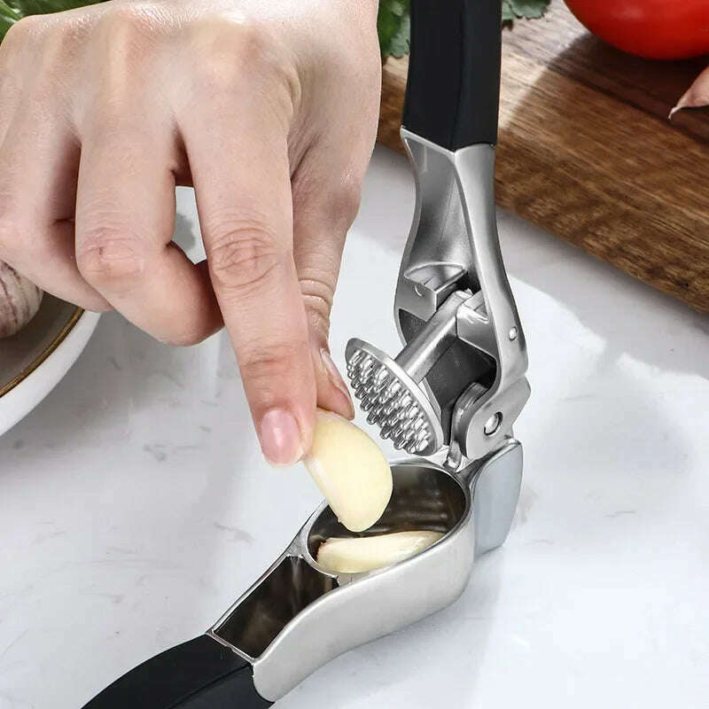 KIMLUD, Kitchen Garlic Press Manual Garlic Masher Stainless Steel Press Chopping Garlic Tool Vegetable Home Gadget Accessories, KIMLUD Womens Clothes