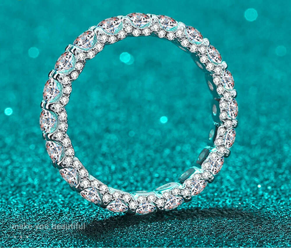 Knobspin 2.5ct D Color Moissanite Ring for Woman Wedding Jewelry with GRA 925 Sterling Sliver Plated 18k White Gold Wedding Band - KIMLUD