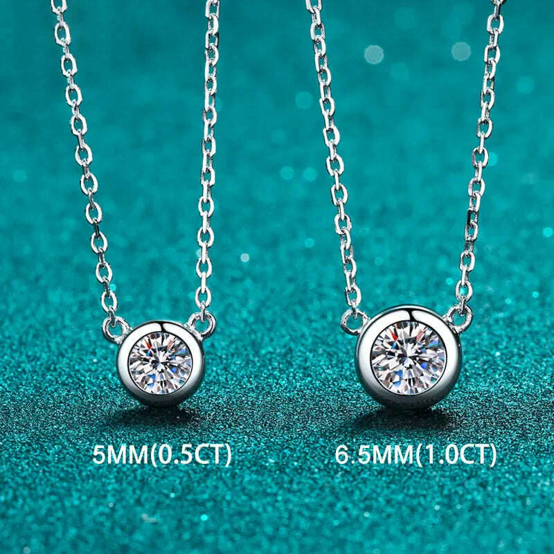 KNOBSPIN D Color Moissanite Necklace for Woman Birthday Party Jewely with GRA 925 Sterling Sliver Plated 18k White Gold Necklace - KIMLUD