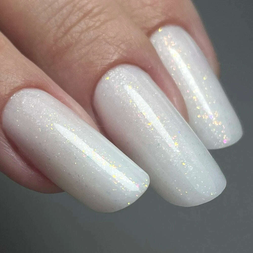 KODIES GEL Kitty White Rubber Base Gel Nail Polish Pearl Shine 15ML Semi Permanent UV Self Leveling Structure Construction Gels - KIMLUD